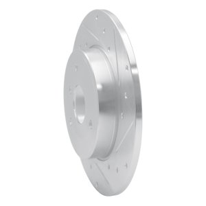 Smart Fortwo Brake Rotor (1) - Front Right - R1 Concepts - Drilled & Slotted - Silver - `05-`16